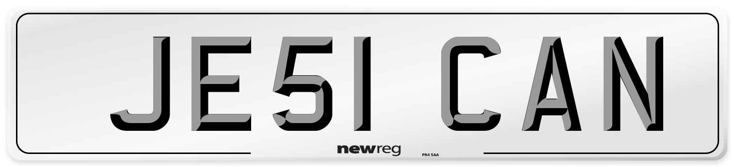 JE51 CAN Number Plate from New Reg